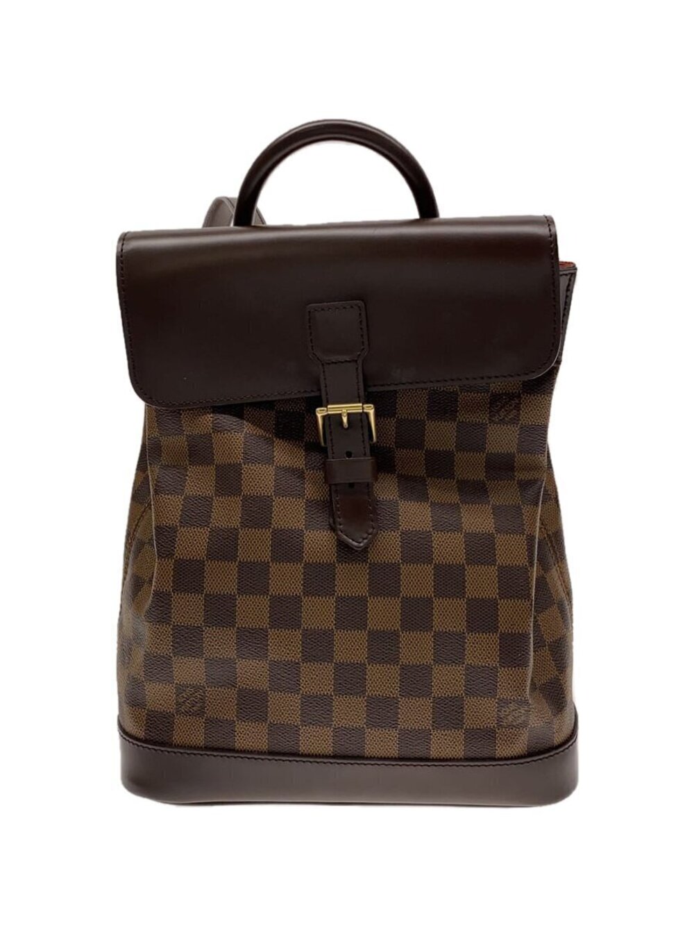 Louis Vuitton Soho Brown Damier Ebene Leather Backpack Daypack